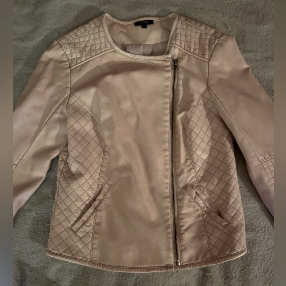 Quilted Tan jacket faux leather